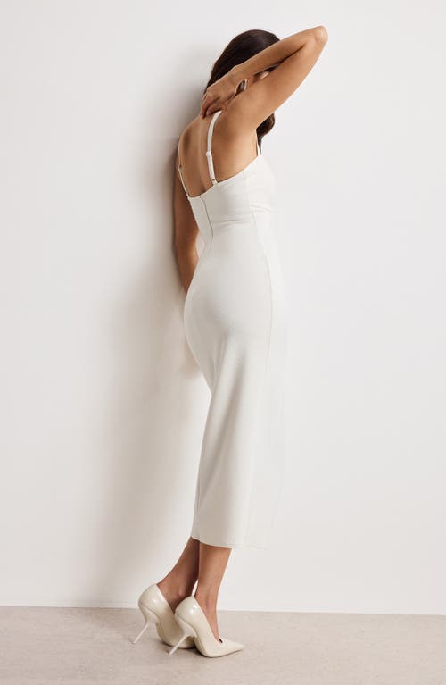 GOOD AMERICAN GOOD AMERICAN CRYSTAL EMBELLISHED SCUBA KNIT MIDI DRESS