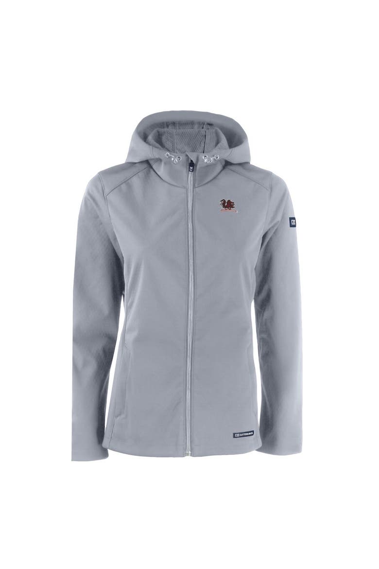 Women's Cutter & Buck  Gray South Carolina Gamecocks Evoke Eco Softshell Recycled Full-Zip Hooded Jacket, Alternate, color, Gray