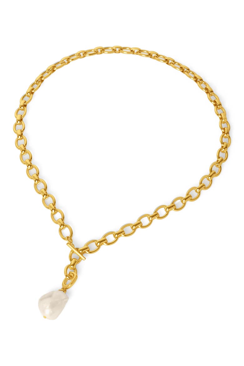 Florence Freshwater Pearl Pendant Collar Necklace, Alternate, color, PEARL/ GOLD