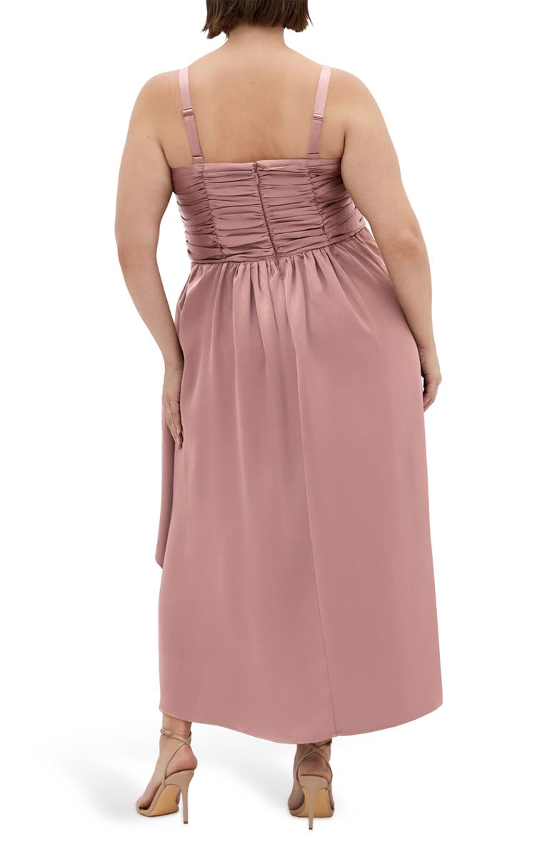 City Chic Ania Gathered Evening Dress, Alternate, color, Antique Rose