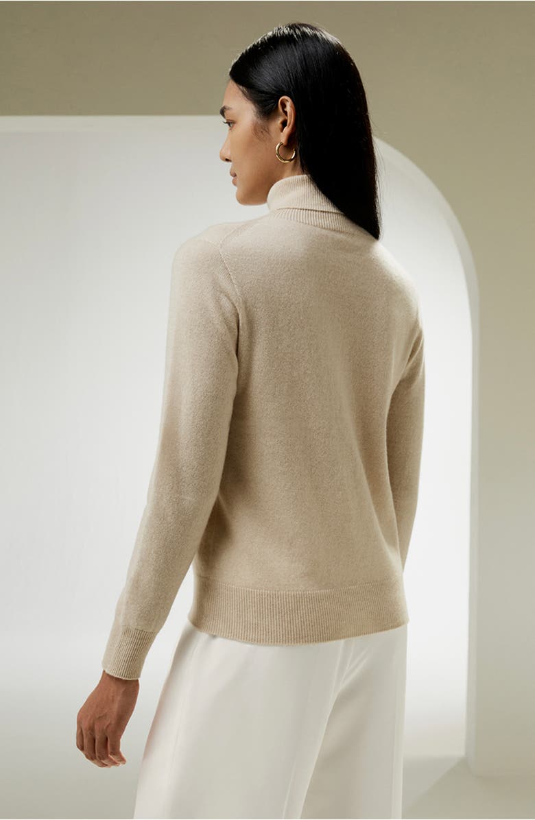 Lilysilk Pure Cashmere Turtleneck Sweater, Alternate, color, Beige/Khaki