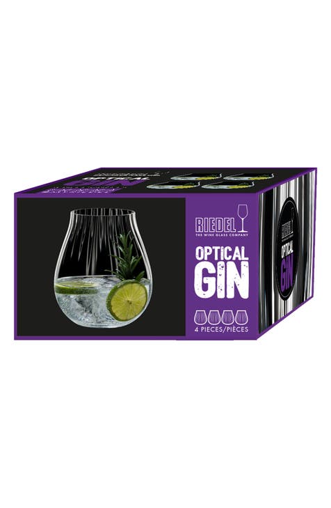 Set of 4 Opitcal Stemless Gin Glass