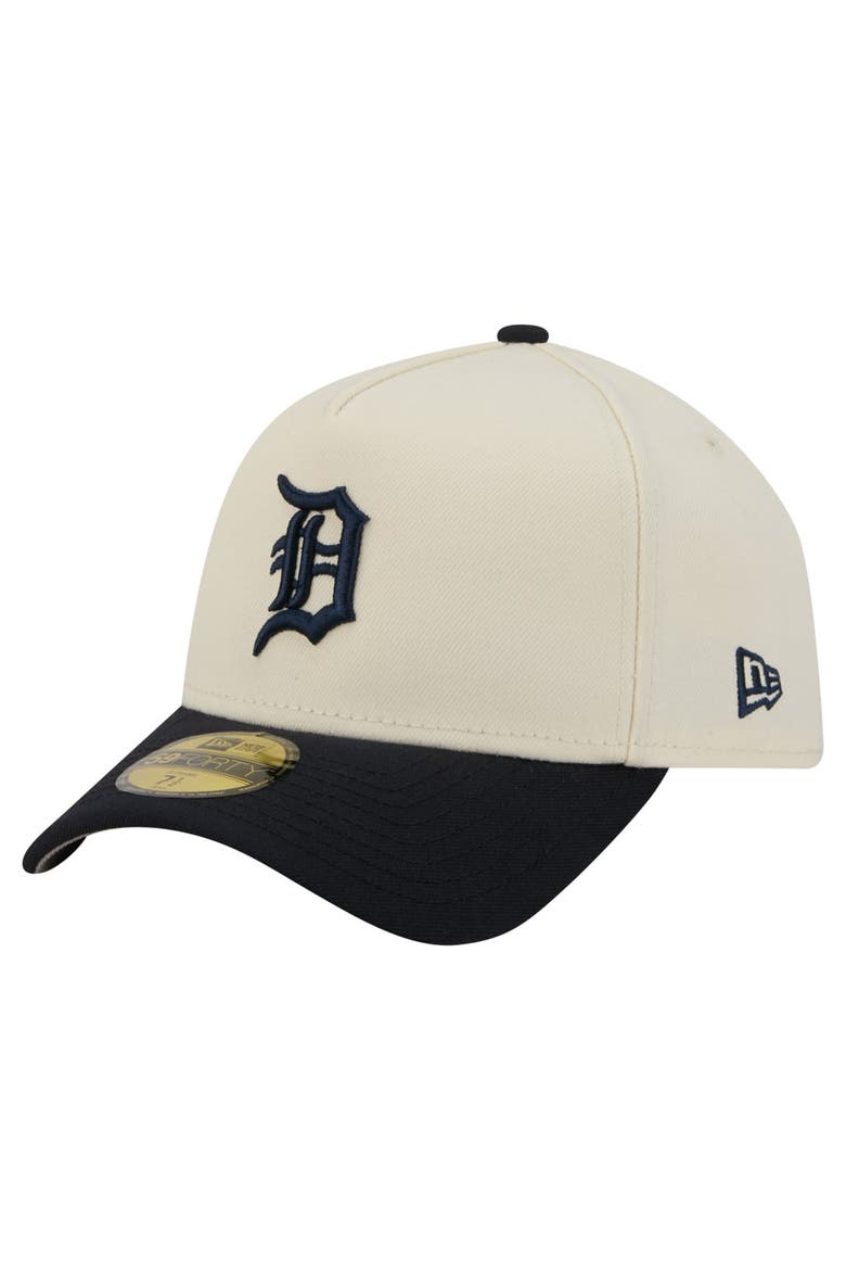 Men's New Era  Cream Detroit Tigers Chrome A-Frame 59FORTY Fitted Hat, Alternate, color, Cream