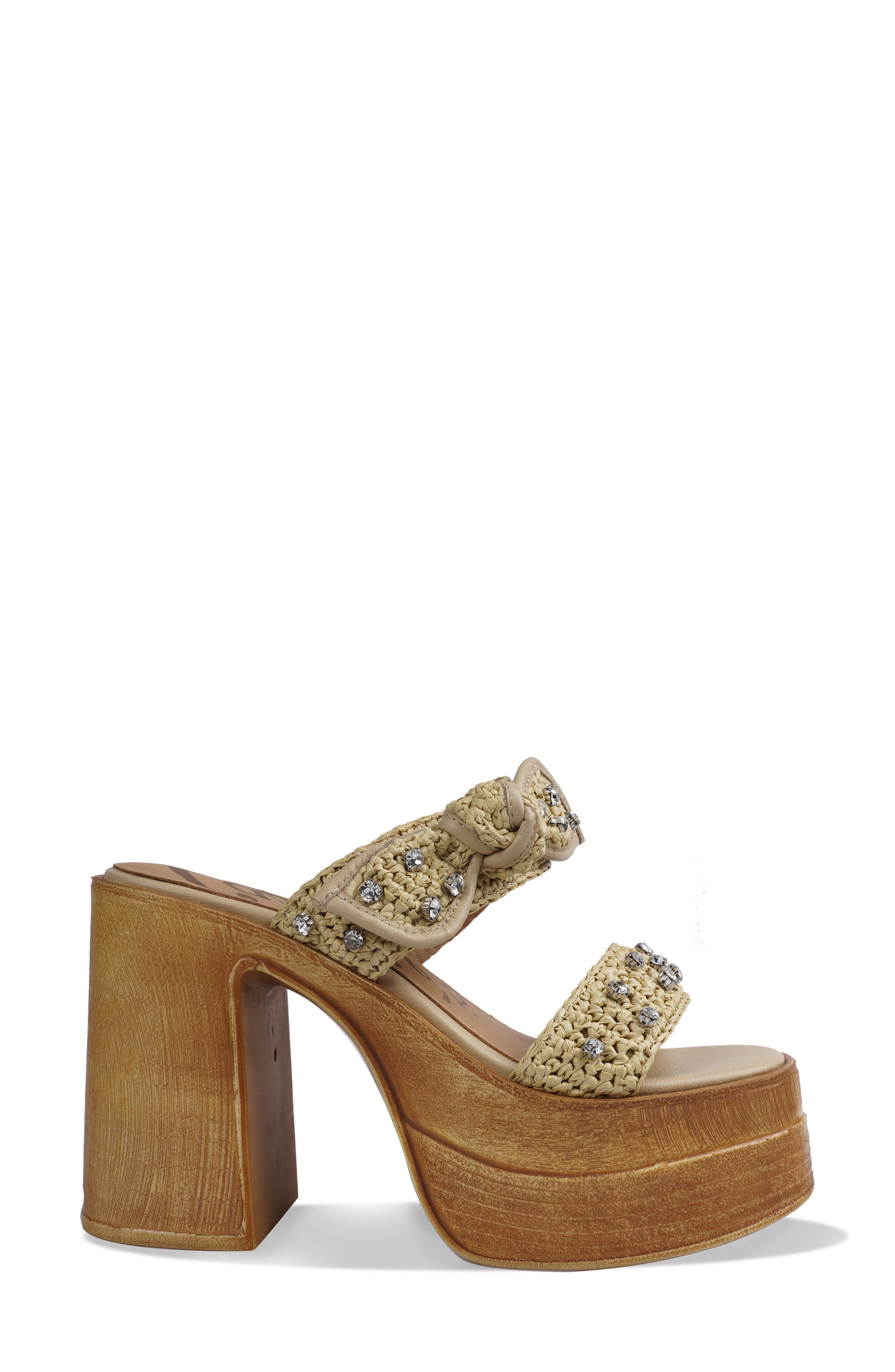 Candie
s Dimitra Platform Sandal, Alternate, color, Natural Raffia