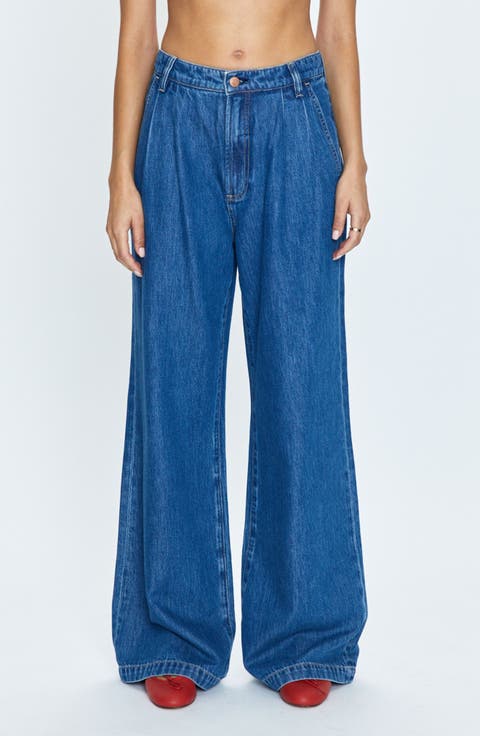 Victoria High Waist Wide Leg Jeans (Midnight Sun)