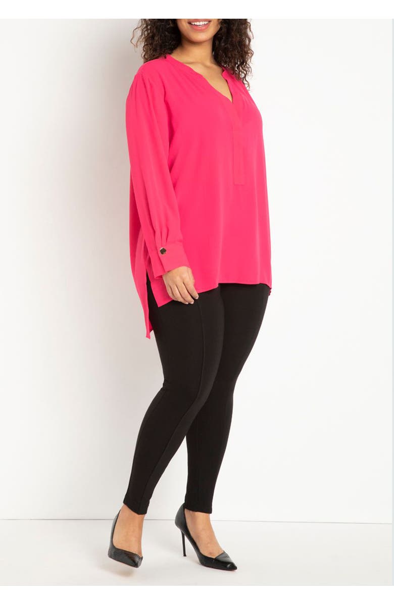 ELOQUII Mandarin Collar Tunic, Alternate, color, 