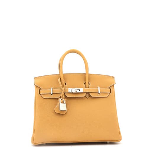 Pre-owned Hermes Hermes Birkin Handbag Brown Togo With Palladium Hardware 25 In Brown