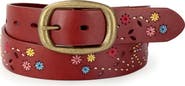 OLD TREND Blossom Genuine Leather Hand Stitched Colorful Detail Belt