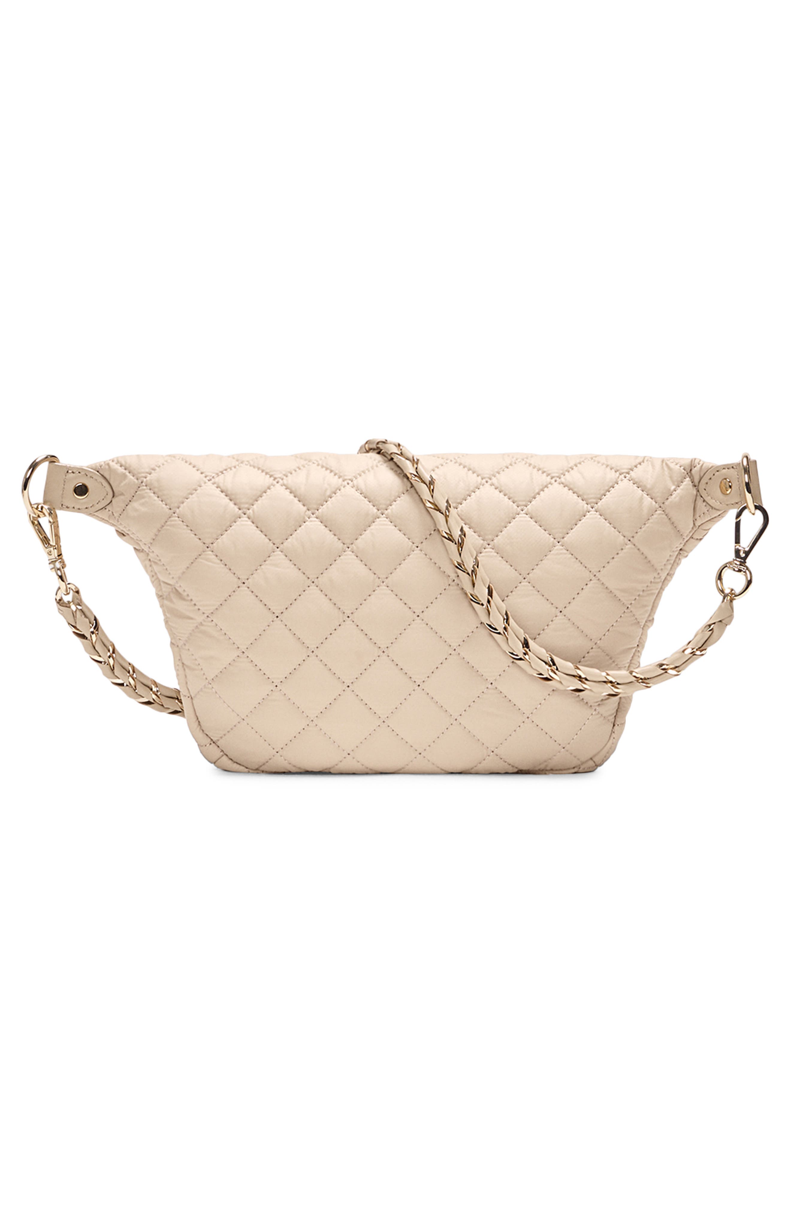 MZ Wallace Small Crosby Quilted Nylon Convertible Sling Bag, Alternate, color, Buff
