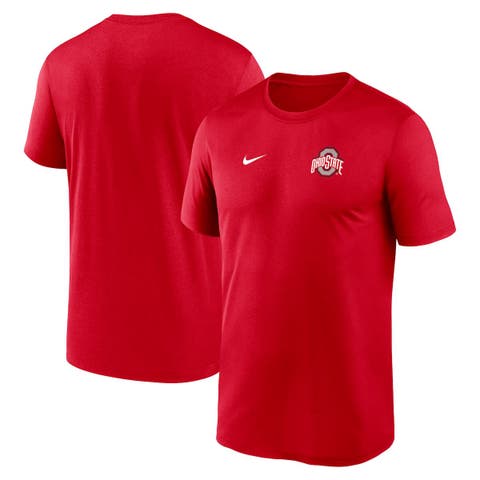 Men's Nike Scarlet Ohio State Buckeyes 2025 Sideline Small Logo Legend Performance T-Shirt
