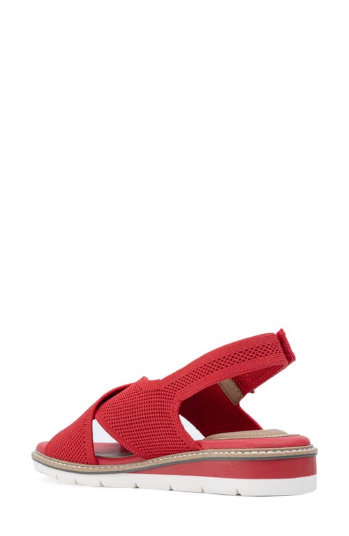 Me Too Azania Slingback Platform Wedge Slide Sandal In Mt Red