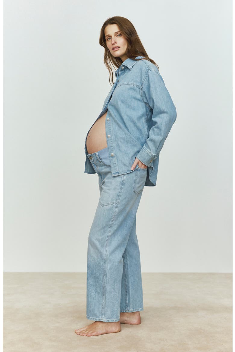 Maternity Hepburn High Waist Wide Leg Jeans, Alternate, color, BEACHFRONT AURA