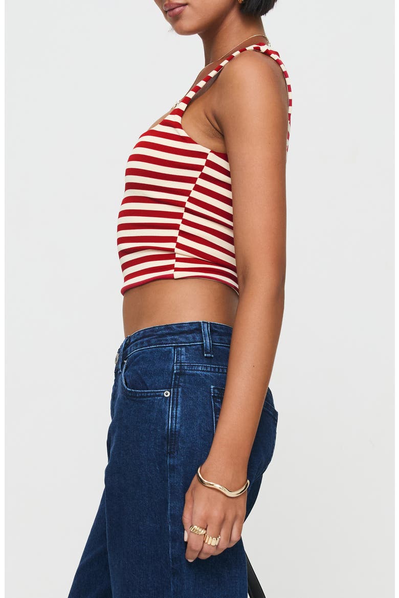 Back in Time Stripe Crop Top, Alternate, color, RED