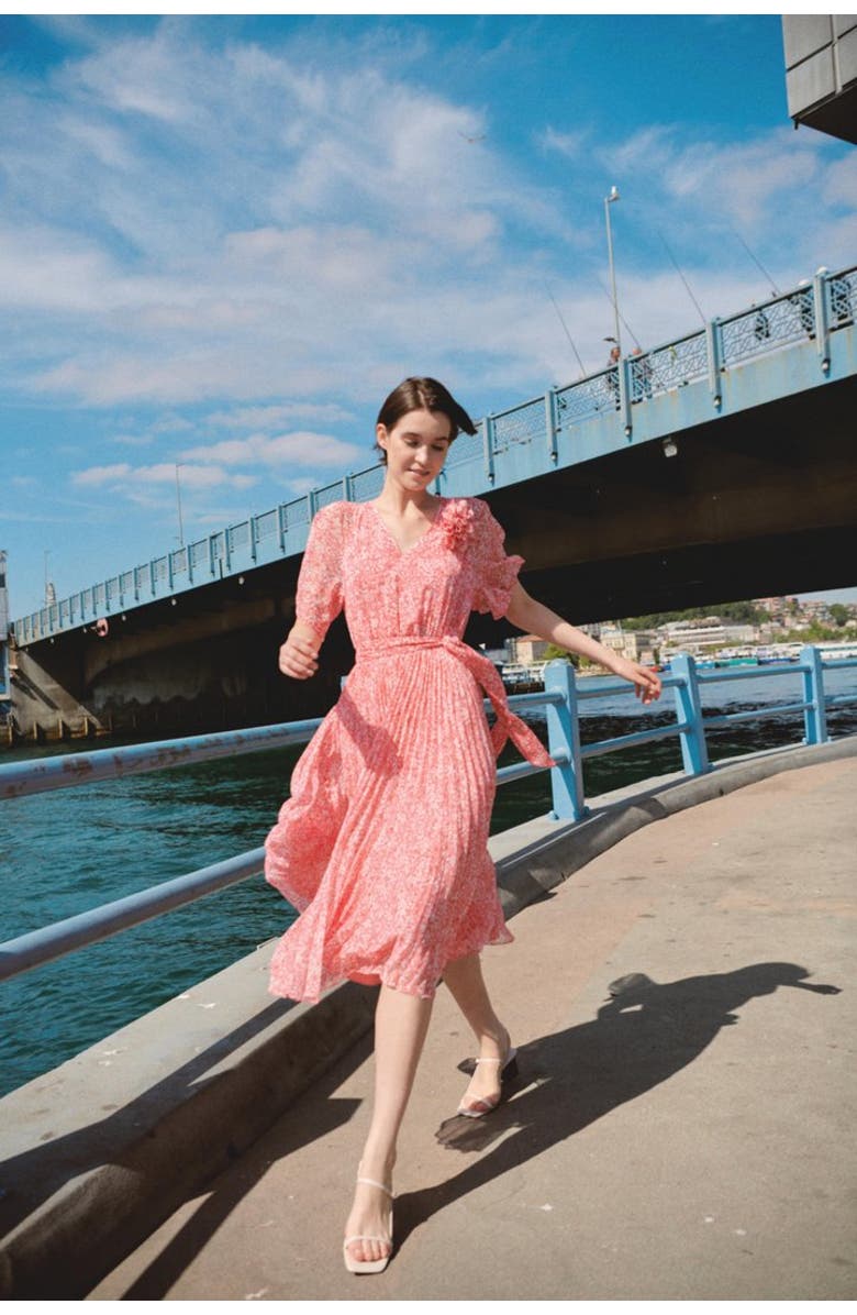 Exquise Bobo Dress Flared Dress, Alternate, color, Pink
