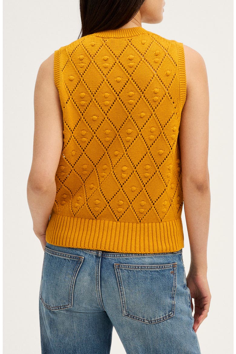 Zendaya Cotton Sweater Vest, Alternate, color, GOLDEN SAFFRON