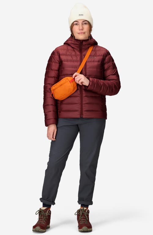 Marmot Highlander 700 Fill Power Down Hooded Jacket In Burgundy