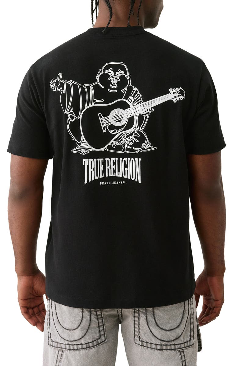 True Religion Vintage Buddha Graphic T-Shirt, Alternate, color, Jet Black