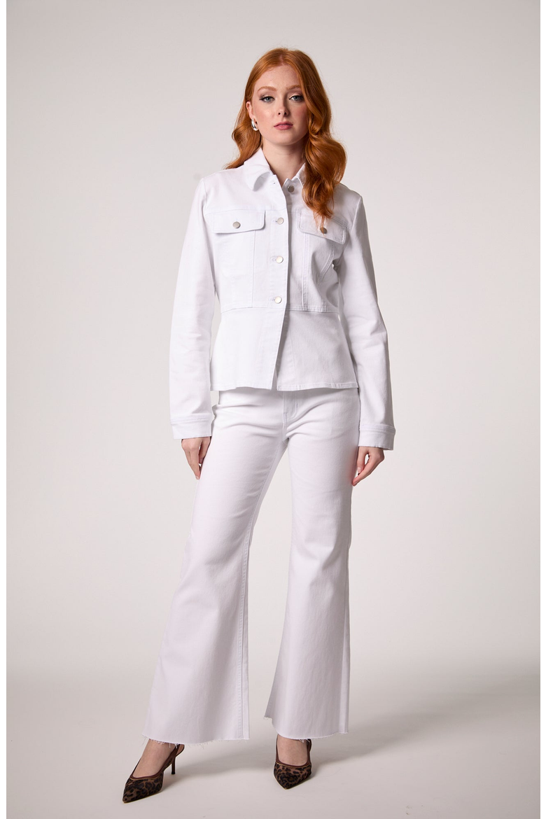Piper Peplum Jacket, Alternate, color, White