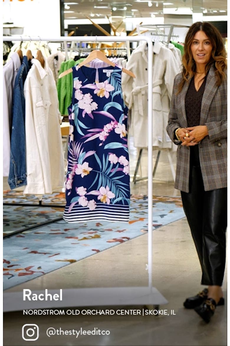 Orchid Opulence Print Sleeveless Silk Shift Dress video