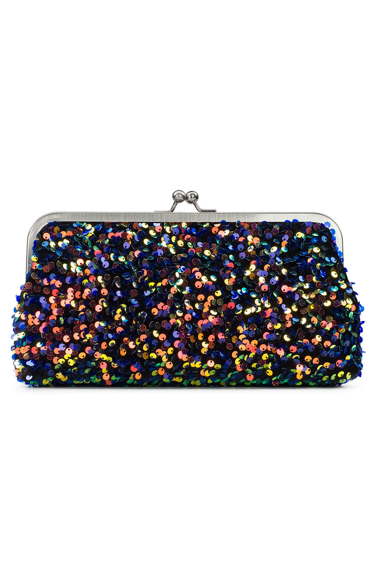 Potenaz Sequin Frame Bag, Alternate, color, BLUE