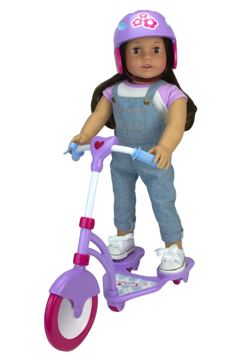Sophia's 18" Doll Mini Scooter & Helmet, Alternate, color, MULTI-COLOR