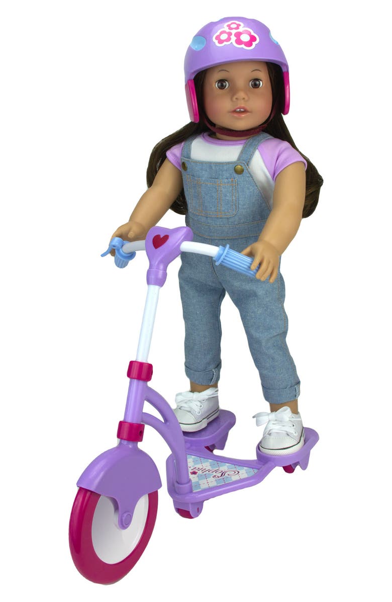 Teamson Kids Sophia's 18" Doll Mini Scooter & Helmet, Alternate, color,