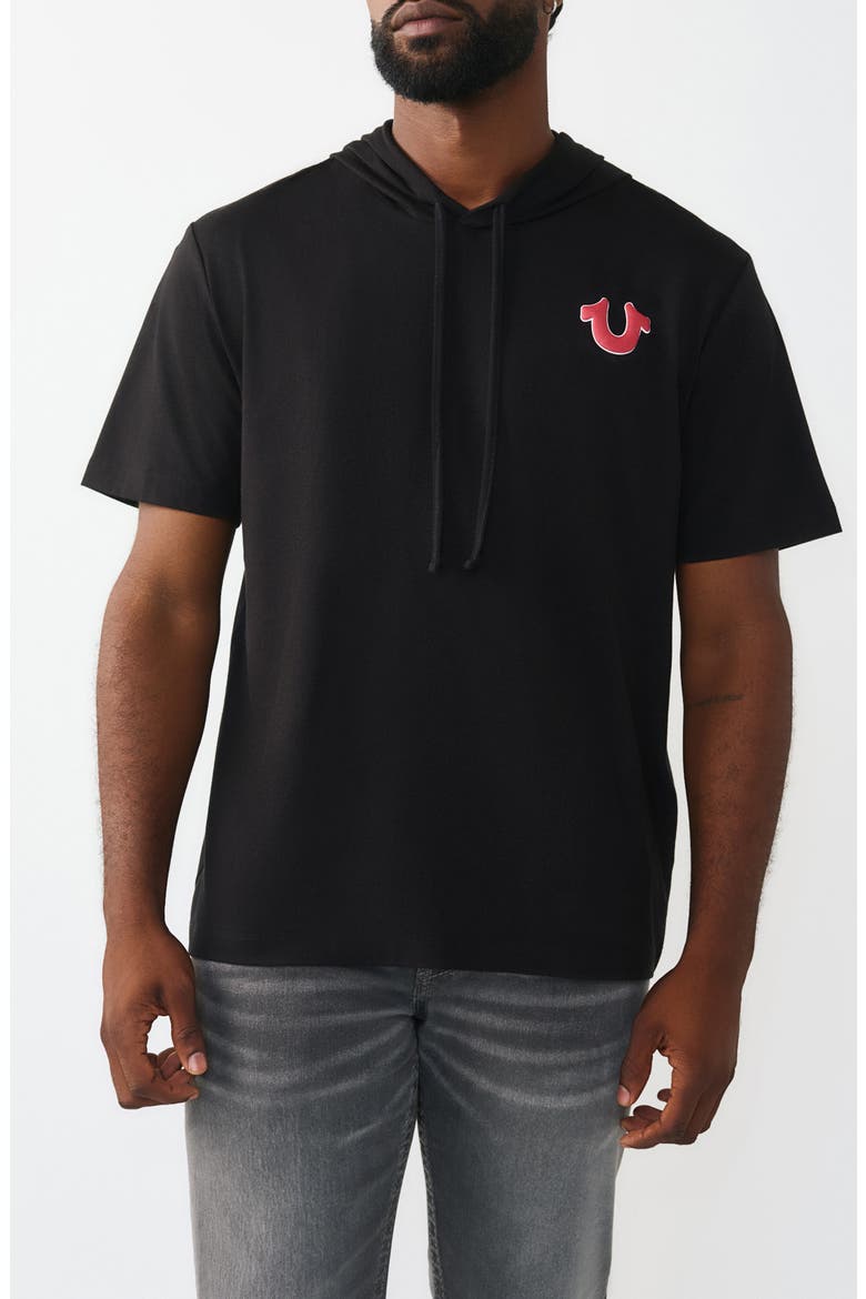 Buddha Hoodie Tee, Main, color, JET BLACK