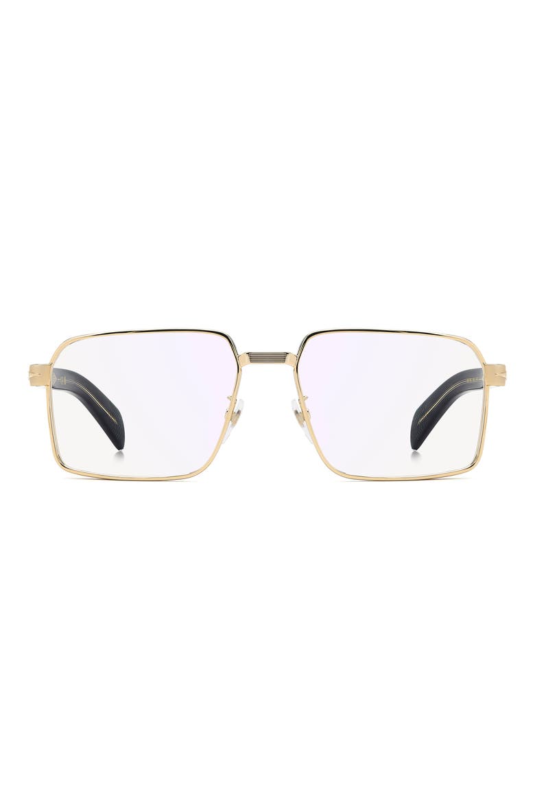 57mm Rectangular Optical Glasses, Main, color, GOLD BLACK