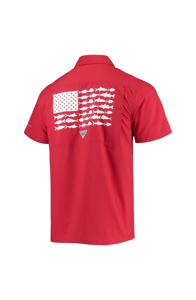 Columbia Men's Columbia PFG Scarlet Ohio State Buckeyes Slack Tide Camp Button-Up Shirt, Alternate, color, Scarlet