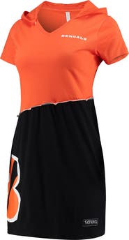 REFRIED APPAREL Women's Refried Apparel Orange/Black Cincinnati Bengals Sustainable Hooded Mini Dress