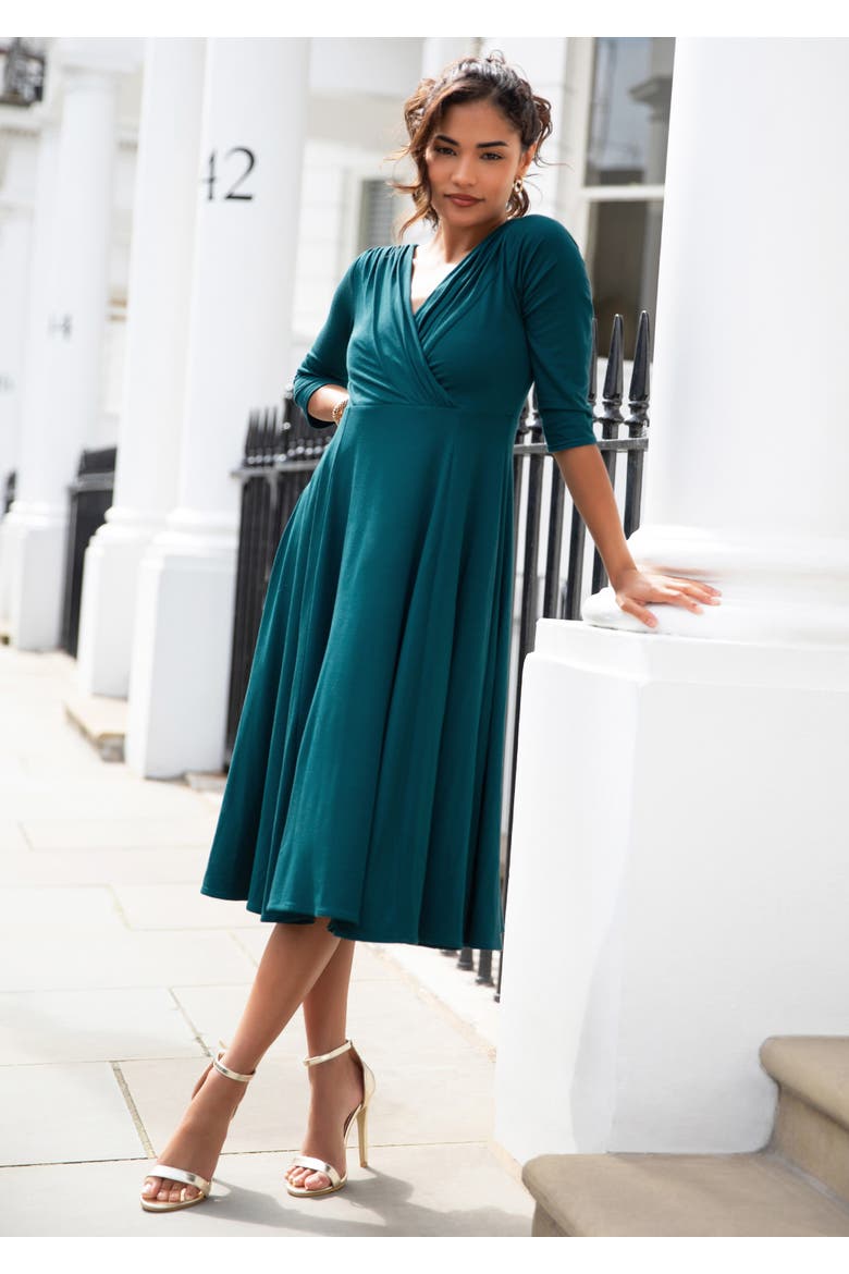 Petite Annie Dress, Alternate, color, Pine Green