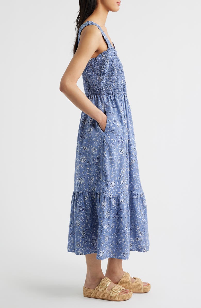 beachlunchlounge Elissa Print Sundress, Alternate, color, Spica Blue