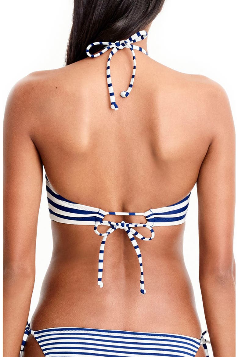 Stripe Halter Bikini Top, Alternate, color, BAROQUE BLUE WHITE