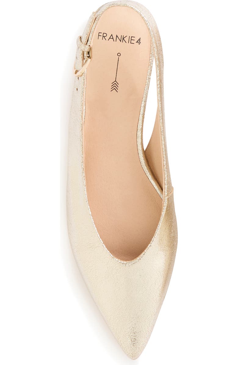 FRANKIE4 Luna Pointed Toe Slingback Flat, Alternate, color, Gold