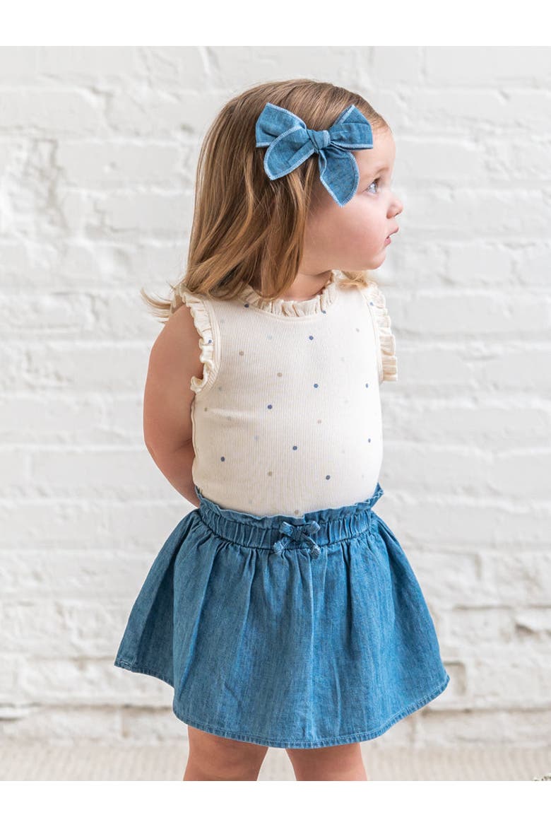 Organic Iona Chambray Skirted Bloomer, Alternate, color, Chambray