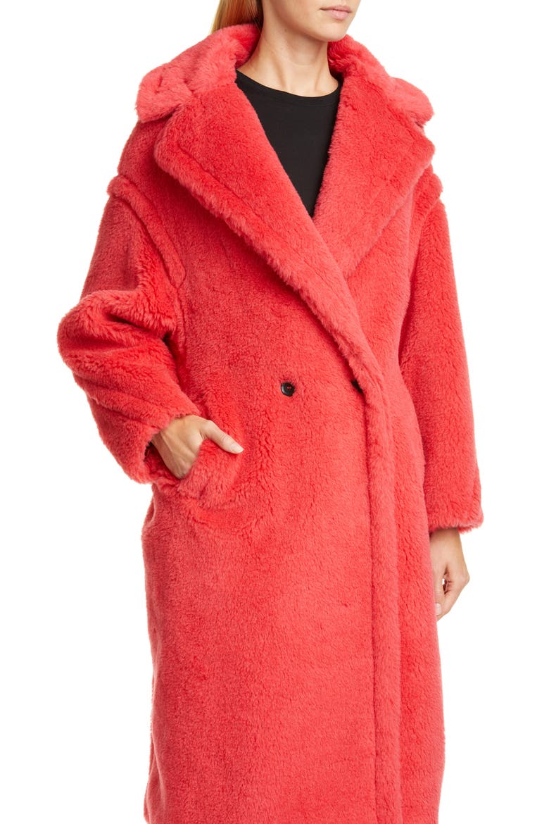 Tedgirl Faux Fur Teddy Bear Coat, Alternate, color, CORAL