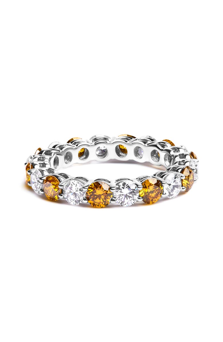 Haus of Brilliance 14K White Gold 3.00 Ctw Alternating White and Yellow Lab-Grown Diamond Eternity Band Ring, Main, color, White Gold