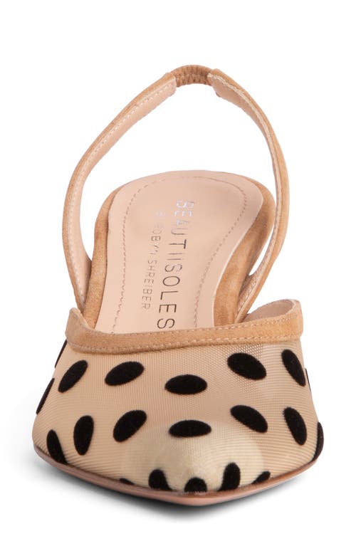 Beautiisoles Flores Slingback Kitten Heel Pump In Brown