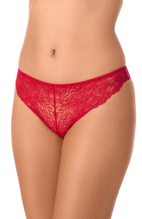 On Gossamer Luxe Lace Thong In Red