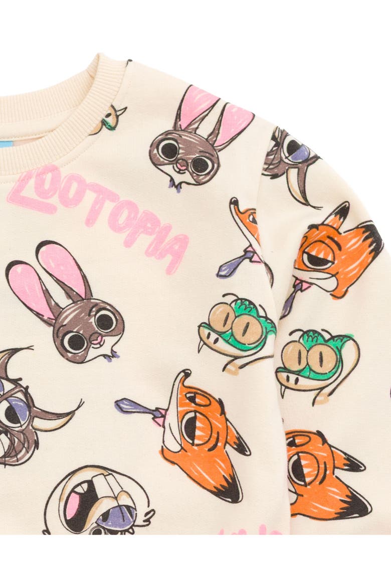 Zootopia Fleece 2-Piece Sweatshirt and Pants Set, Alternate, color, Cream Judy Nick