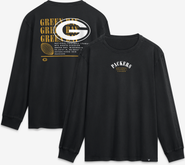 FANATICS Men's Fanatics Black Green Bay Packers Relaxed Fullback Drive Long Sleeve Fashion Top