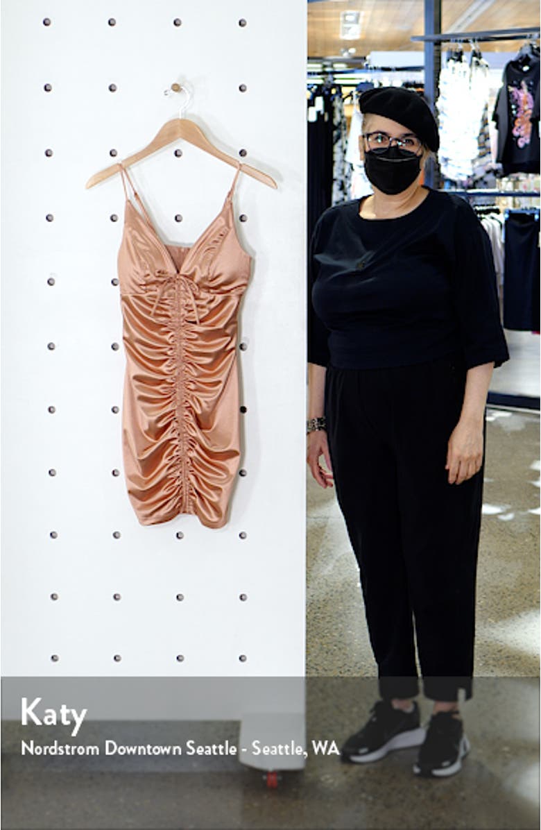 Deep V Bow Satin Minidress, sales video thumbnail