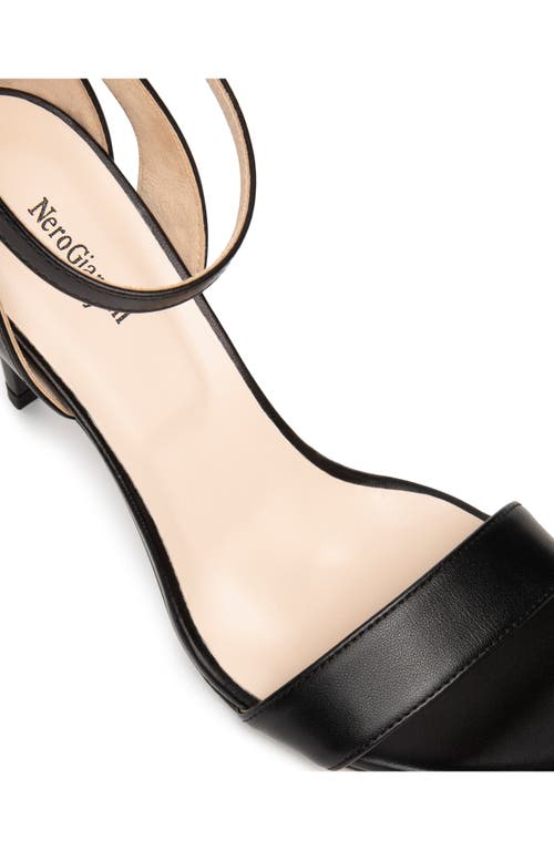 Nerogiardini Bow Ankle Strap Sandal In Black