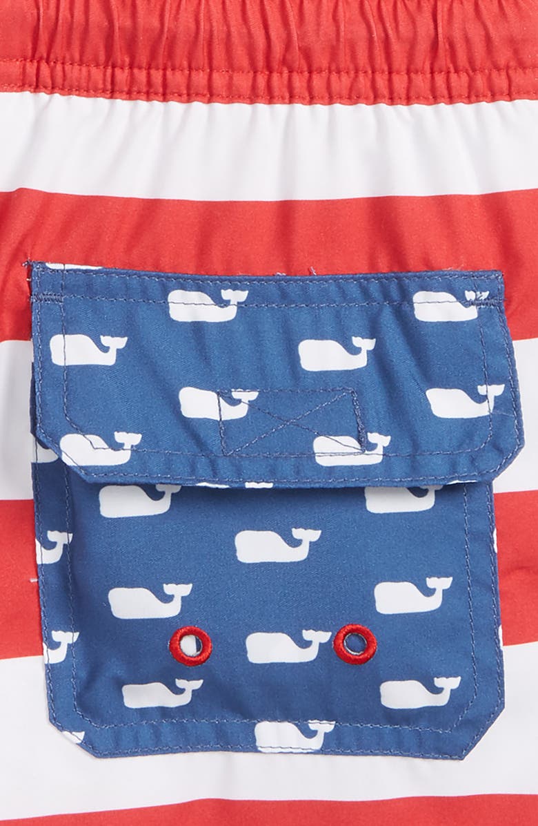 vineyard vines Chappy USA Flag Swim Trunks, Alternate, color, 