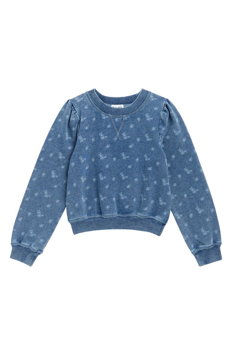 Splendid Kids' Bloom Kissed Sweatshirt, Main, color, Floral Indigo