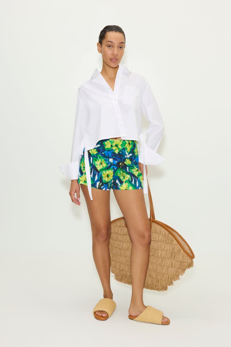 Mina Linen Short, Alternate, color, Abstract Floral