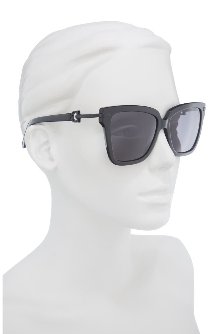 57mm Square Sunglasses, Alternate, color, BLACK