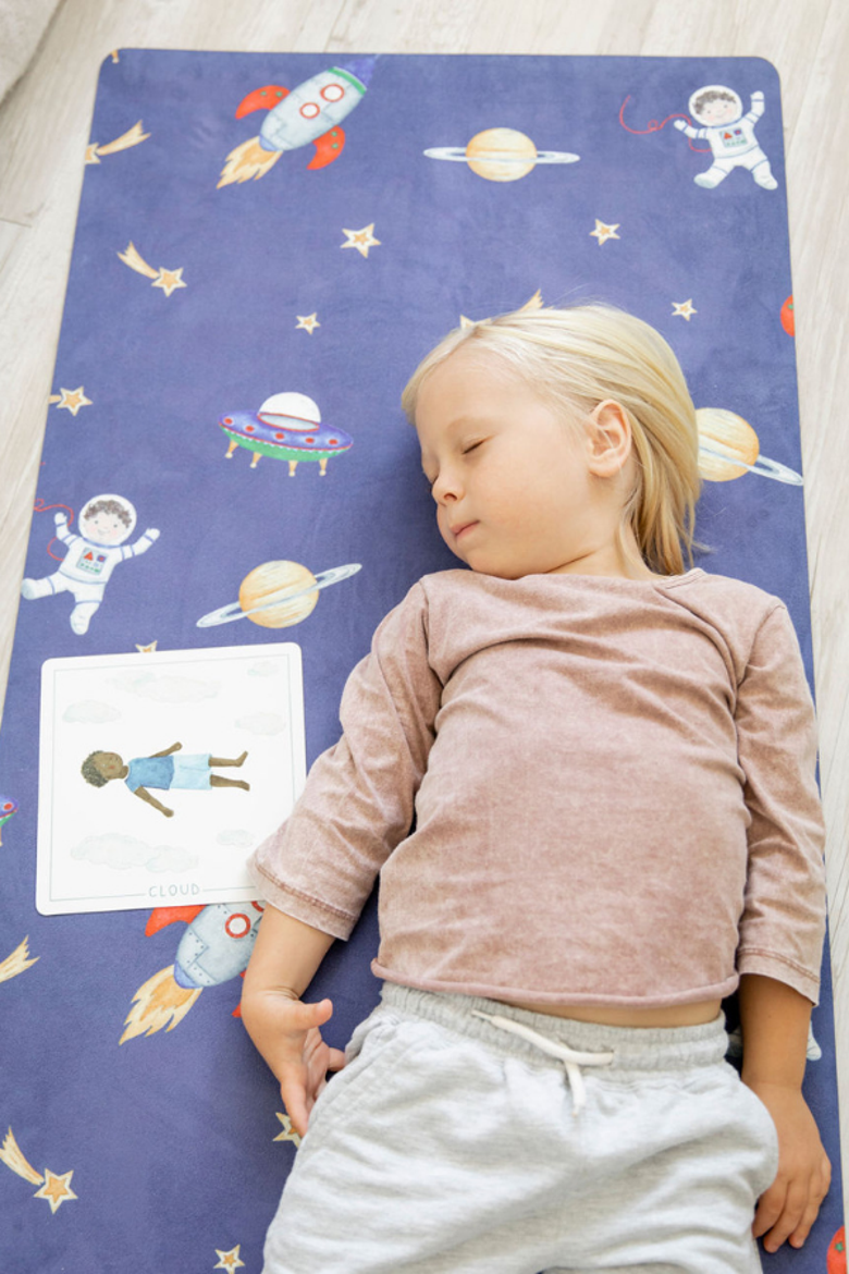 Kids Yoga Mat, Alternate, color, Space Print