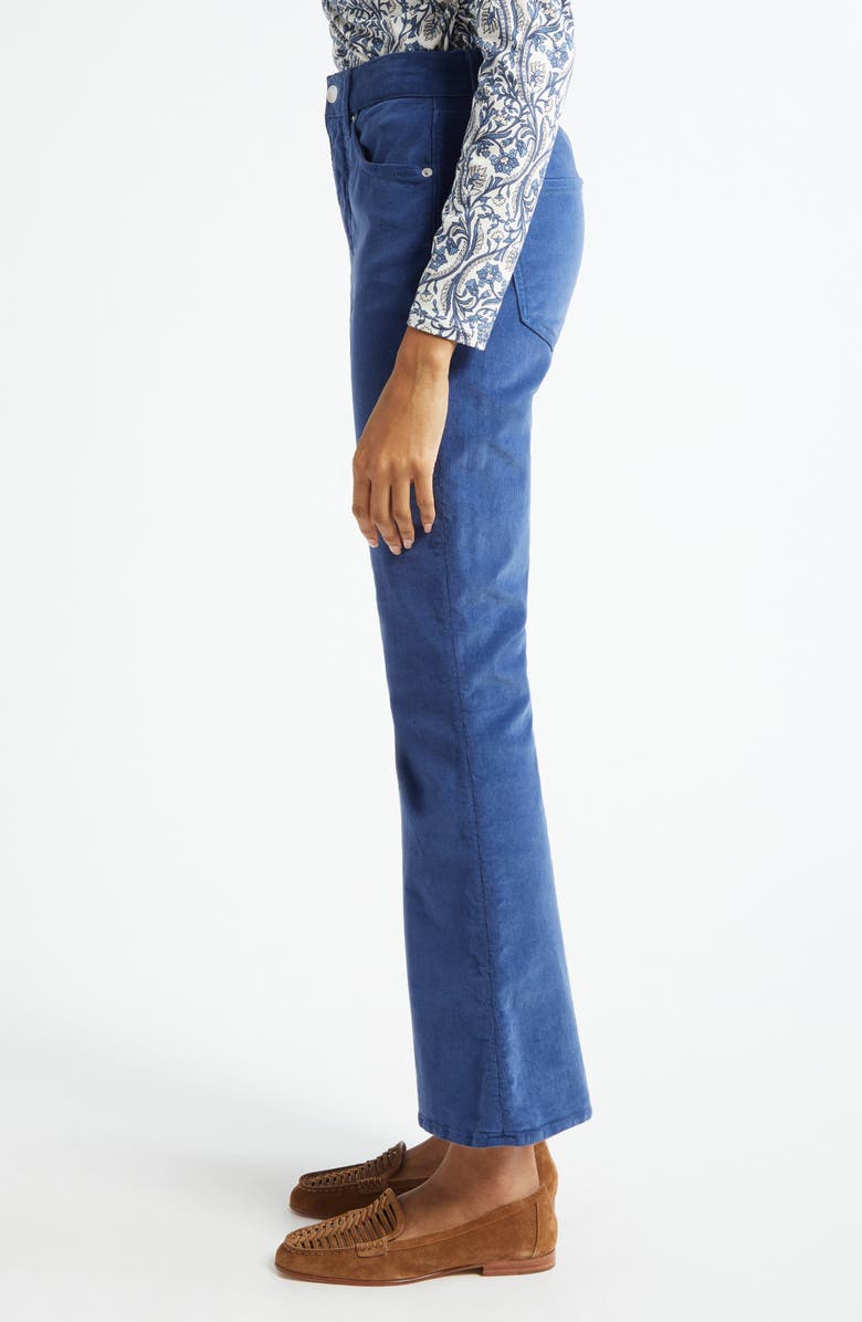 Veronica Beard Carson Corduroy Flare Leg Ankle Pants, Alternate, color, Blue Stone