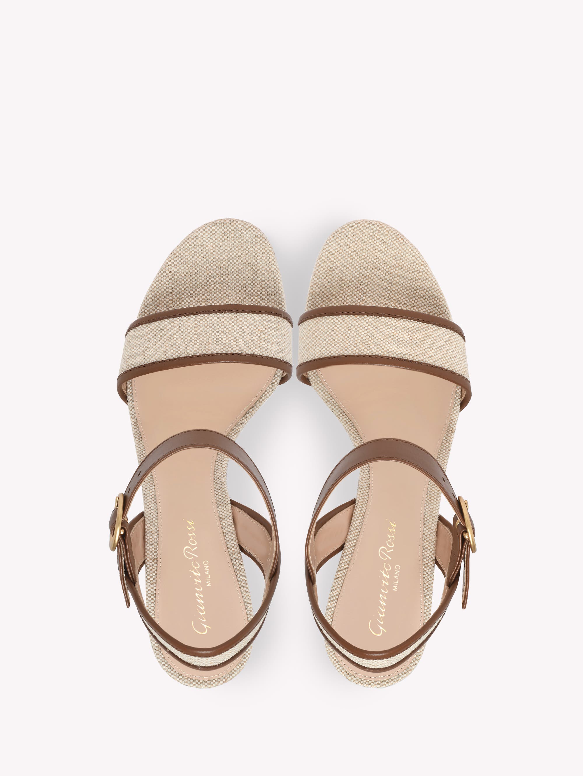 Gianvito Rossi Milos Sandals, Alternate, color, Brown Fabric And Nappa